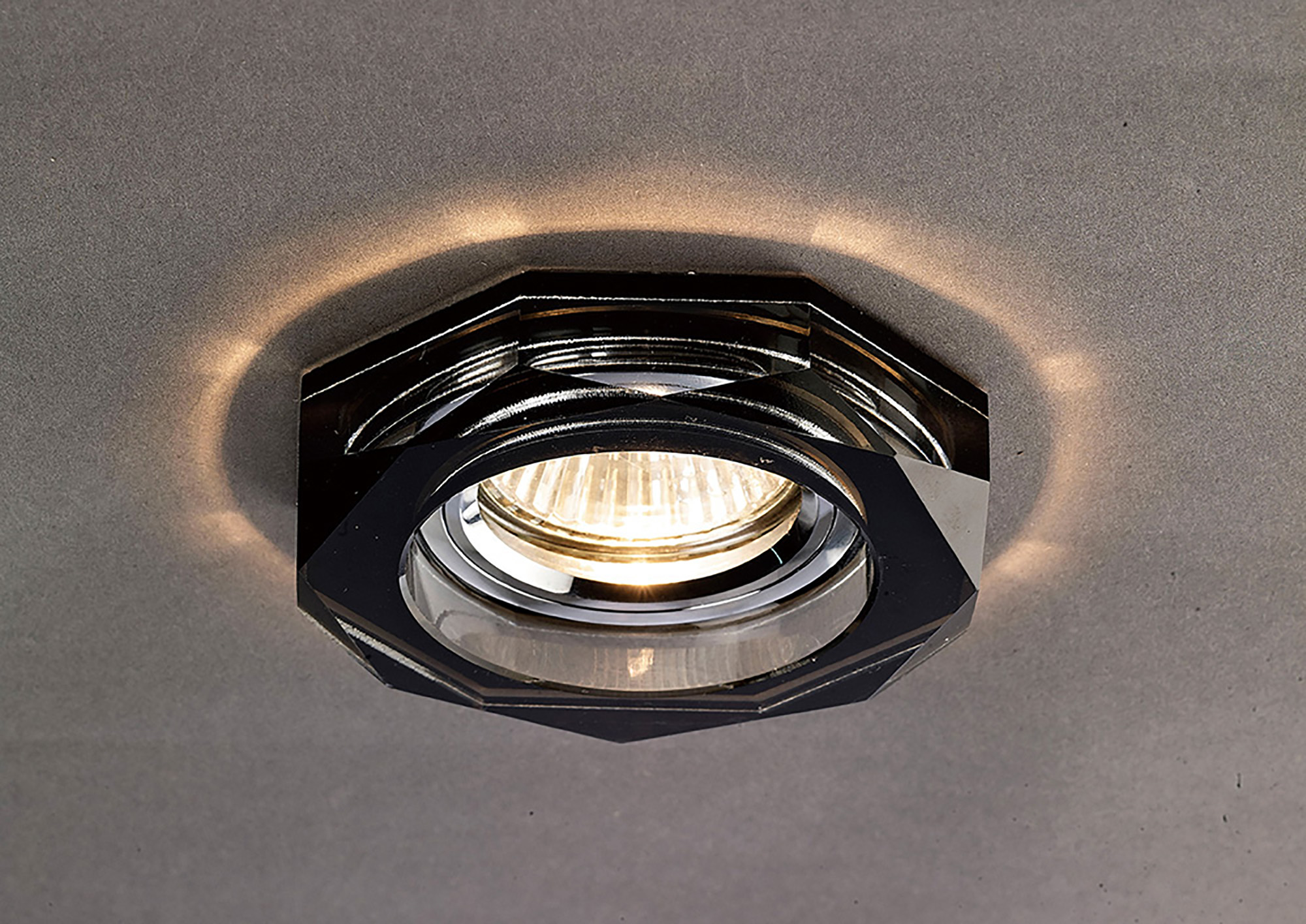 IL30823BL  Crystal Downlight Deep Octagonal Rim Only Black